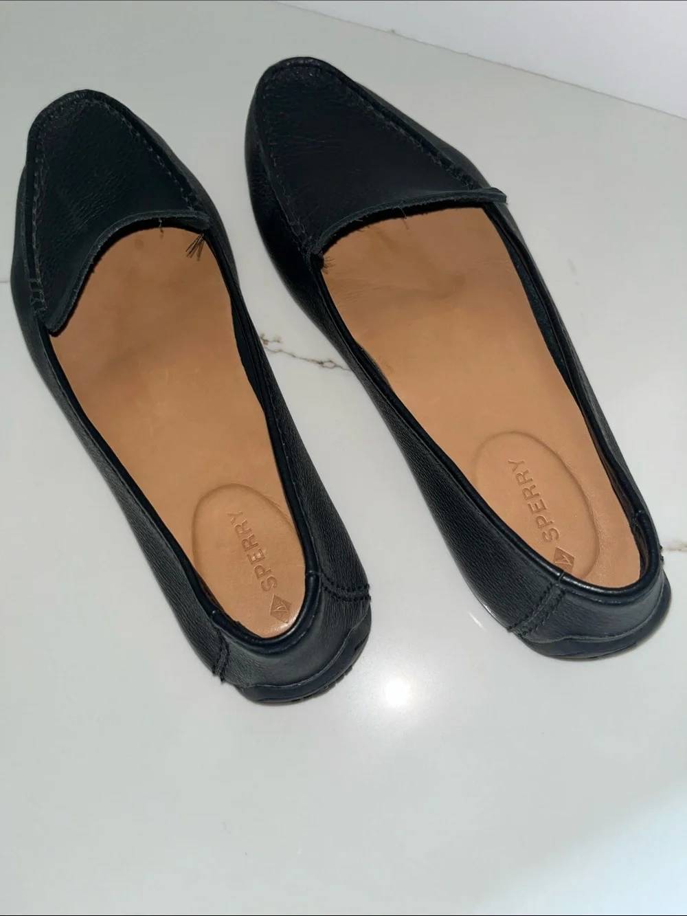 Sperry Port Driver 2 Black Pebbled Leather Ladies Slip-On Loafers Sz. 10WM - Picture 9 of 15